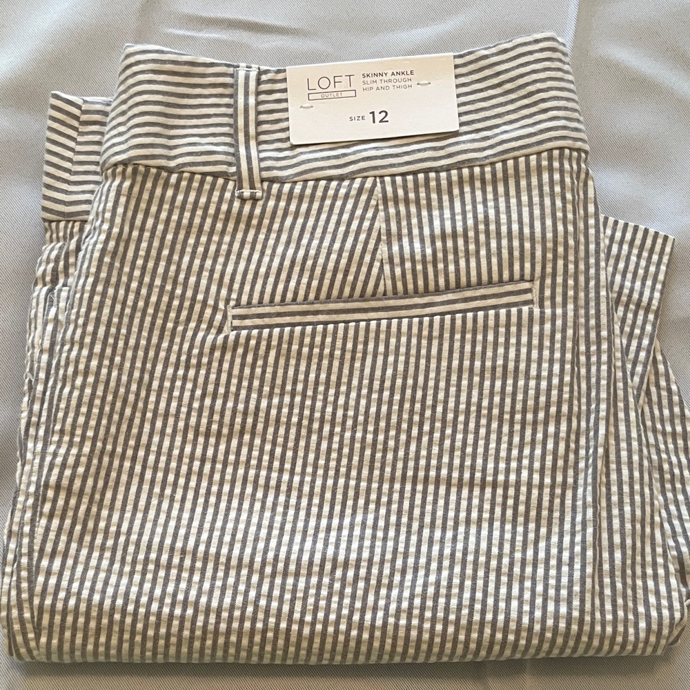 LOFT NWT Seersucker pants size 12